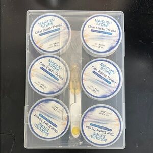 Clear Elastic Thread Set - White